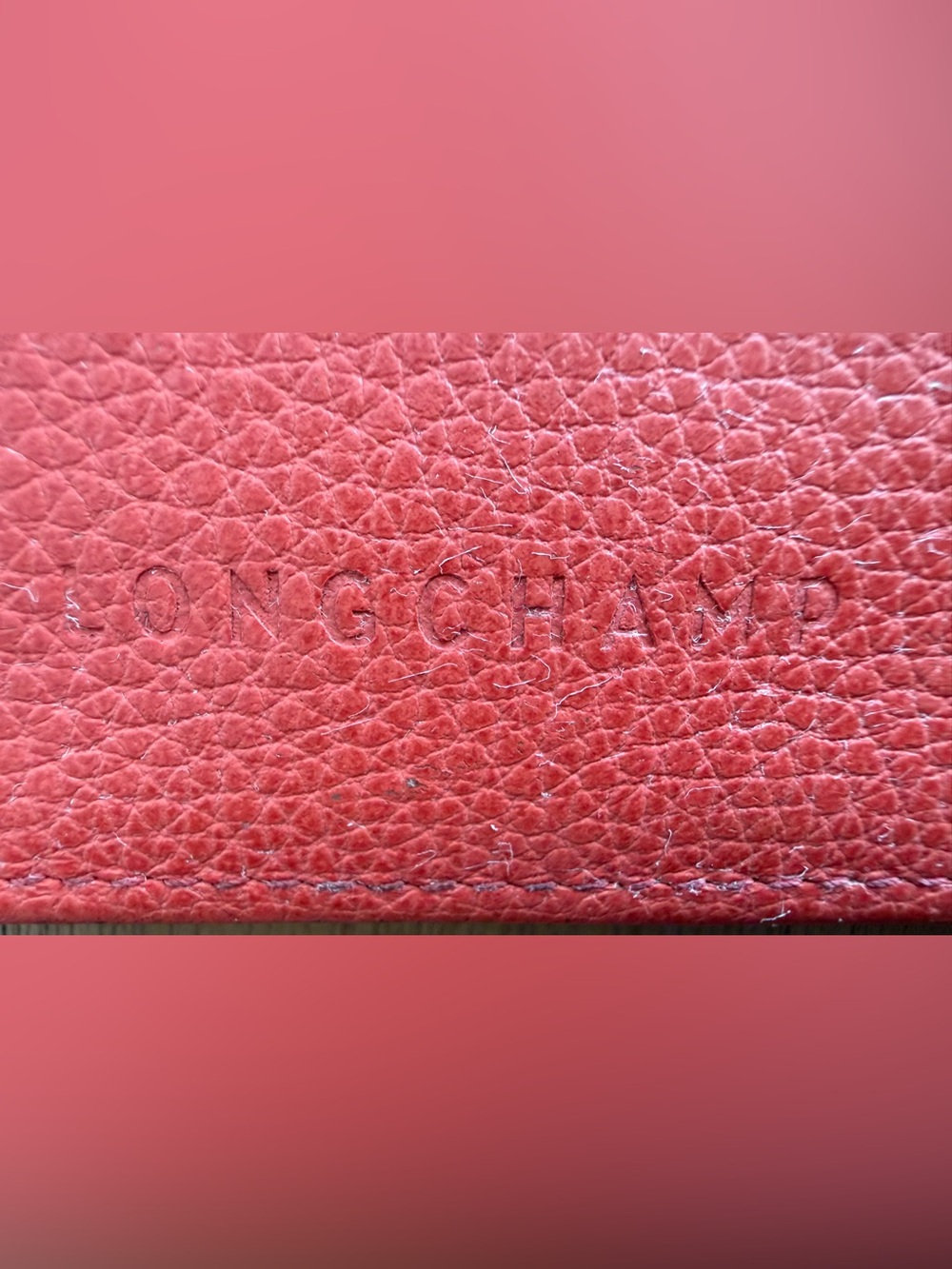 Longchamp Red Leather Continental Wallet